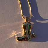 ARTISTIC RETRO COWBOY BOOT PENDANT NECKLACE_CWMM5714