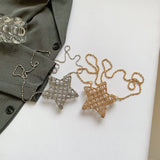 FIVE POINTED STAR HOLLOW CHAIN SQUARE CLUTCH BAG_CWAB3260