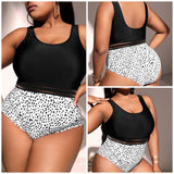 SIMPLE PRINTED ONE PIECE BIKINI SWIMSUIT_CWMW0230