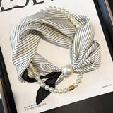 Ivory Pearl Magnetic Skinny Neck Scarf_Cwasc03933