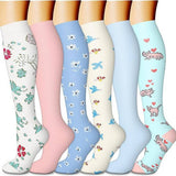 PATTERNED SPORTS LONG COMPRESSION SOCKS SET_CWMS1878