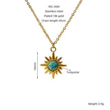 Vintage Turquoise Necklace Titanium Steel Clavicle Chain