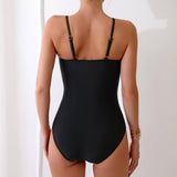 SOLID COLOR HOLLOW ONE PIECE SWIMSUIT_CWMW0283