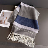 Winter Plaid Colorblock Tassel Scarf Wrap Unisex_Cwasc03273