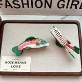 RAINBOW TROUT ACETATE HAIR CLAW CUTE SHARK CLIP_CWAHA5711