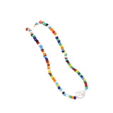 2024 NEW BLUE FLOWER PEARL RICE BEAD NECKLACE_CWAJE2445