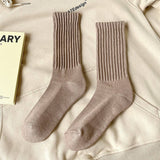 AUTUMN AND WINTER WARM SOLID COLOR STACKED SOCKS_CWMS1047