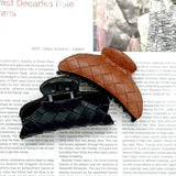 Ven Lattice Pu Leather Ethnic Hair Claw_Cwaha6379