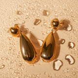 18K GOLD STAINLESS STEEL TEARDROP EARRINGS_CWASC1681