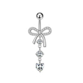 BOW KNOT CZ BELLY RING MINIMALIST BESTSELLER_CWMM9197