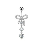 BOW KNOT CZ BELLY RING MINIMALIST BESTSELLER_CWMM9197