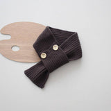 CUTE BUTTON KNIT SCARF COZY NECK WARMER FOR KIDS_CWASC2090