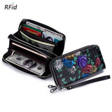 DOUBLE ZIP LARGE CAPACITY LONG LEATHER WALLET_CWAB3748