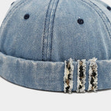 Washed Denim Brimless Sailor Cap Unisex_Cwah04670