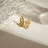 EUROPEAN AND AMERICAN SMOOTH BUTTERFLY OPEN RING_CWAJE1878