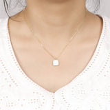 Pearl Zircon Titanium Steel Necklace