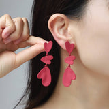 Womens Stylish Geometric Heart-Shaped Earrings