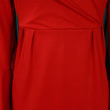 V-Neck Elegant Trumpet Sleeve Slit Hip Dress_Cwdmd3706