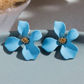 S925 Silver Needle Blue Series Flower Earrings