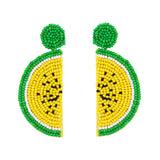 RICE BEAD WOVEN WATERMELON EARRINGS FRUIT EARRINGS_CWAJE0995
