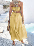 Solid Color Bohemian Chic Halter Dress