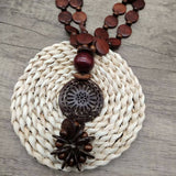 ETHNIC COCONUT SHELL AND WOOD MULTI LAYER NECKLACE_CWMM4854