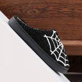 HALLOWEEN SPIDER WEB EMBROIDERED COTTON SLIPPERS_CWSHS0757