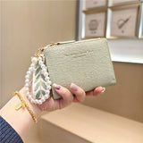 Minimal Crack Texture Pearl Bifold Wallet_Cwab06214