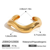 GOLD STAINLESS STEEL OPEN BANGLE TITANIUM STEEL_CWAJE4692
