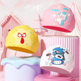 KIDS SWIM CAP CARTOON CUTE WATERPROOF SILICONE HAT_CWMM6723