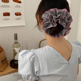 NICHE RETRO PLAID RUFFLED HAIR RING HAIR ROPE_CWAHA1352