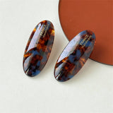 Marble Pattern Oval Resin Hair Barrettes For Women_Cwaha0753