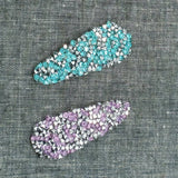 FRESH SWEET SILVER FULL RHINESTONE TEARDROP CLIP_CWAHA6362
