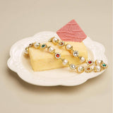 PEARL COLORFUL FLOWER RHINESTONE NECKLACE_CWMM5343