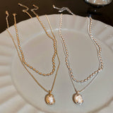 LIGHT LUXURY PLEATED PEARL BEAN NECKLACE_CWAJE2372