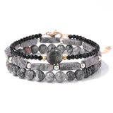 Cwaje4229_Stone Beads Shell Cat Head Three-Piece Bracelet