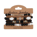 MULTI LAYERED MARBLED BEADED ELASTIC CORD BRACELET_CWAJE2224