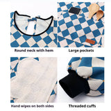 CHECKERED COTTON LONG SLEEVE KITCHEN WORK APRON _CWMM6693