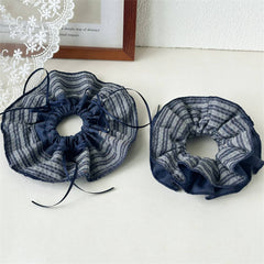 Blue Stripe Denim Scrunchie Retro Style_Cwaha07612