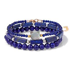Cwaje4229_Stone Beads Shell Cat Head Three-Piece Bracelet