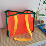Mesh Contrast Color Beach Travel Storage Bag_Cuab00461