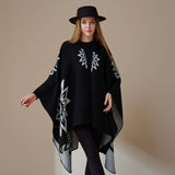 Warm Shawl Knitted Double-Sided Thickened Cape_Cwasc2166
