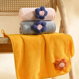 CORAL FLEECE FLOWER SQUARE TOWEL BATH TOWEL SET_CWMM2325