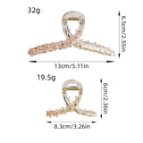 ELEGANT GLASS FLOWER HAIR CLAW SIMPLE SHARK CLIP_CWAHA1579