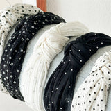 2025 New Black White Polka Dot Headband Chic_Cwaha07522