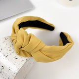 SOLID COLOR TEXTURED FABRIC CROSS HEADBAND_CWAHA2084