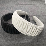 ELEGANT FRENCH VINTAGE RUCHED PU HEADBAND_CWAHA6320