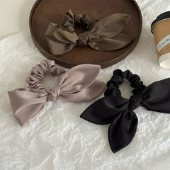 Satin Asymmetrical Bow Scrunchie Lazy Style_Cwaha07978