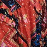 V-Neck Long-Sleeved Bohemian-Style Long Dress