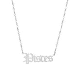 STAINLESS STEEL ZODIAC PENDANT CLAVICLE NECKLACE_CWMM2719